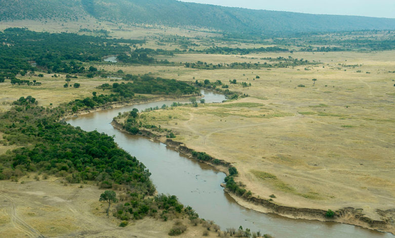 Aerial View Mara River Kenya