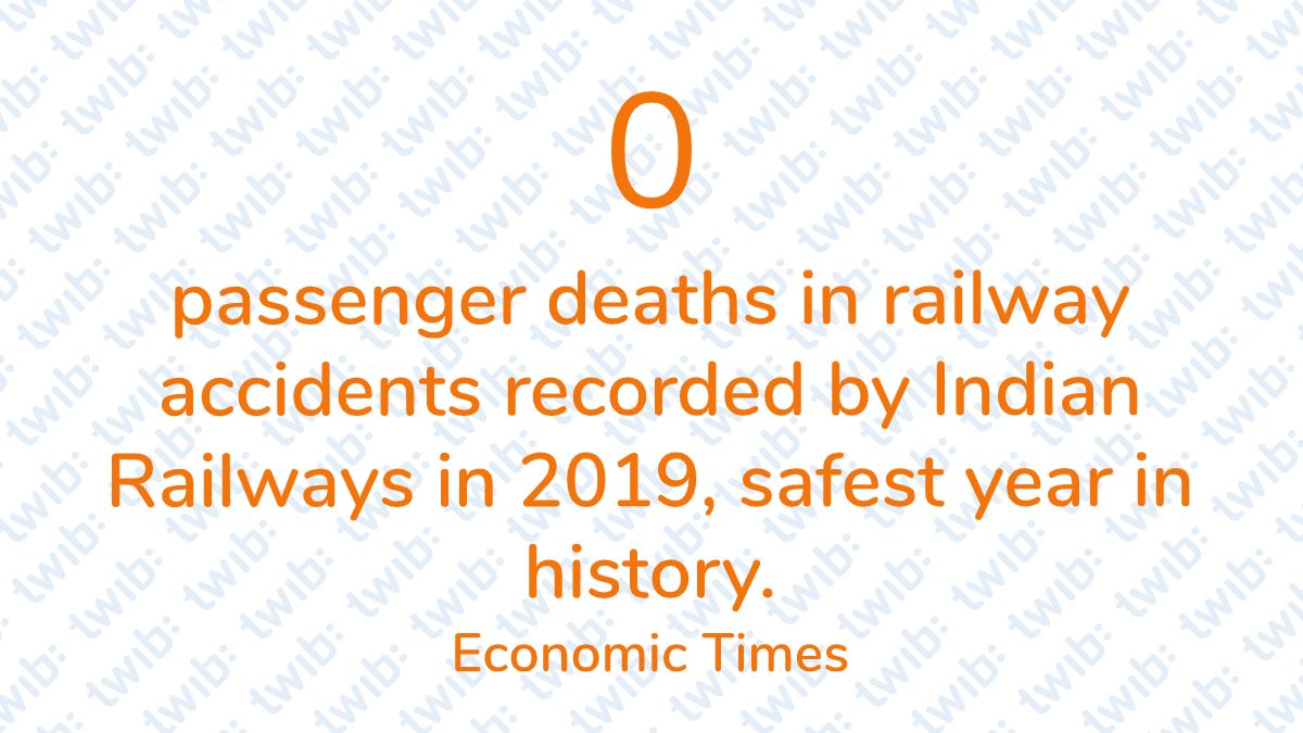 0 passenger deaths in railway accidents recorded by Indian Railways in