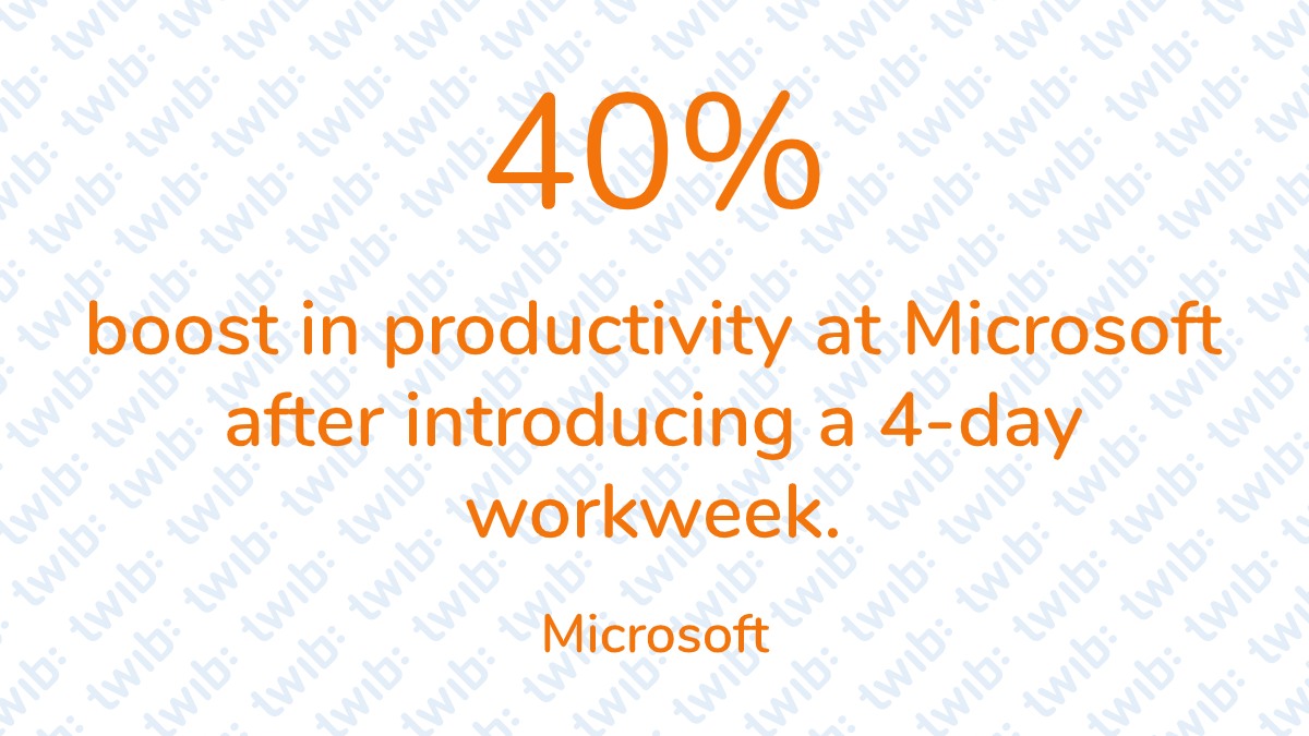 40 boost in productivity at Microsoft after introducing a 4day