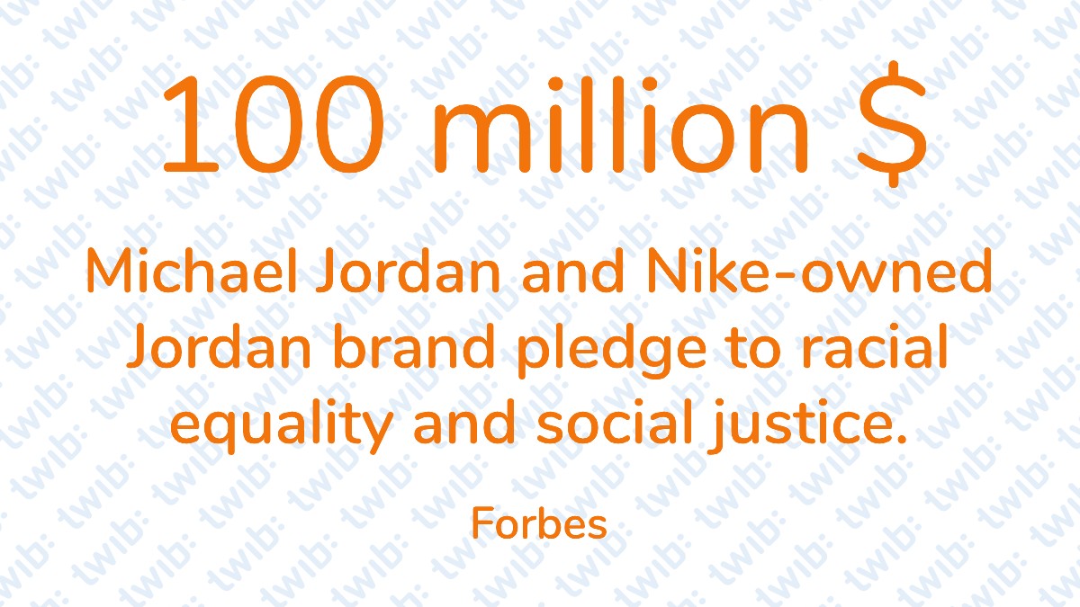 100 million Michael Jordan and Nikeowned Jordan brand pledge to