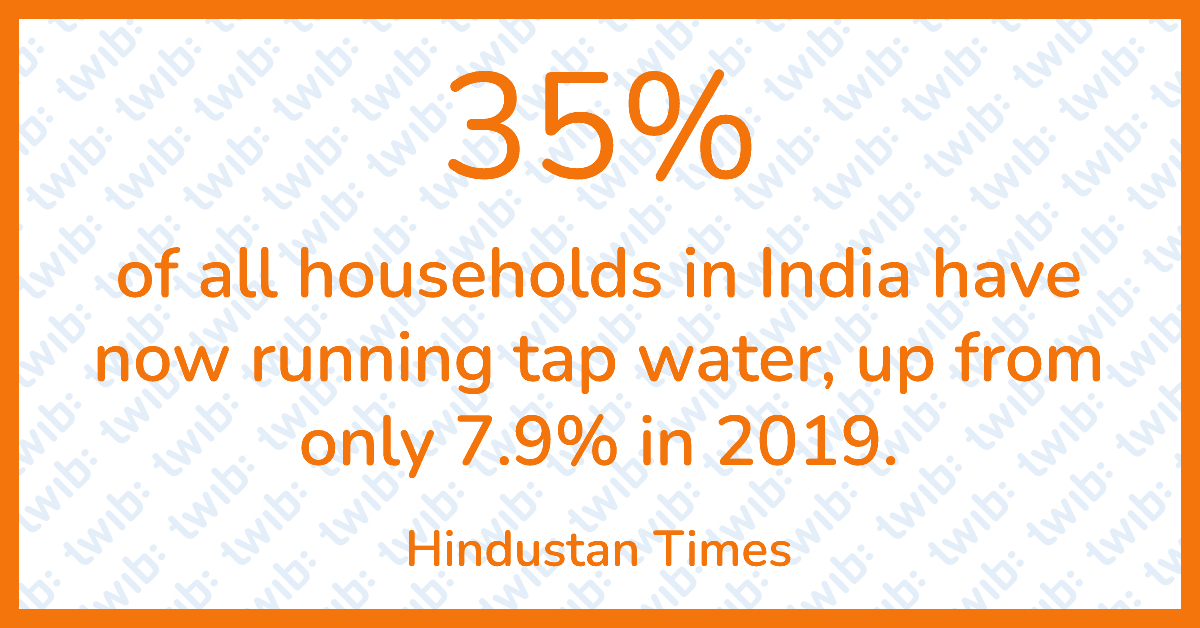 35% of all households in India have now running tap water, up from only ...