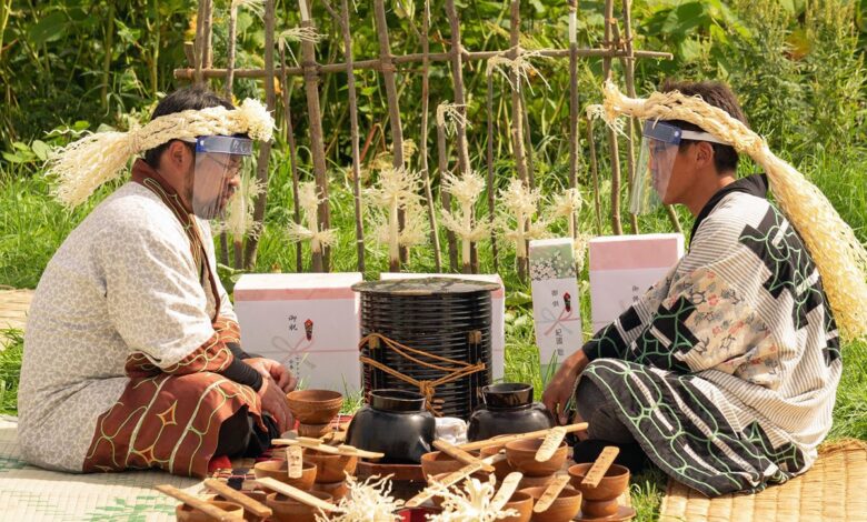 Members of the Raporo Ainu Nation observe asir cep nomi,