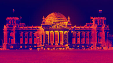 Deutscher Bundestag - Reichstag building facade infrared thermal scan