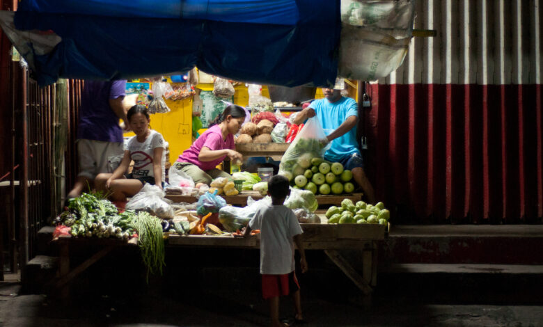 View of vegetable market, Philippines