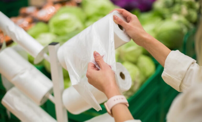 Use of plastic bags for veggie shopping