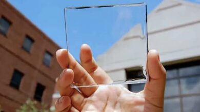 piece of a clear solar panel window