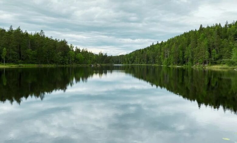 Lake Eriksvann is a popular recreational destination in the new Østmarka National Park