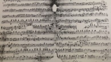 burned fragment of music score from Ausschwitz