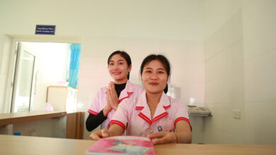Midwife students in Laos
