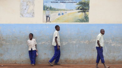School children during break in Tanzania