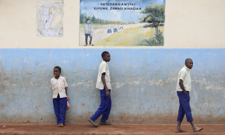 School children during break in Tanzania