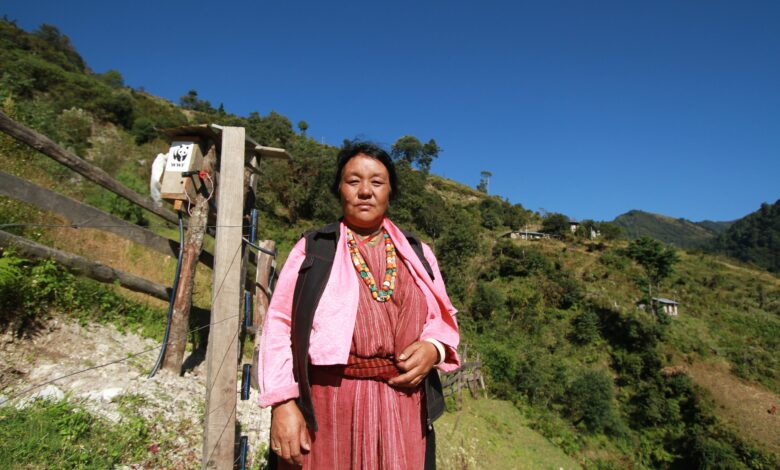 Bhutanese woman in highlands