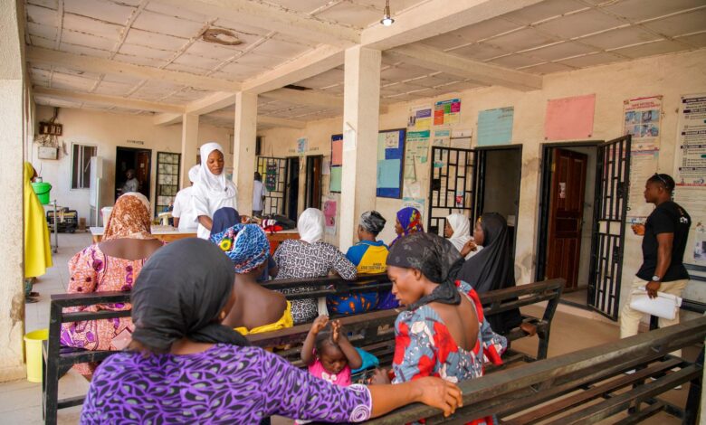 Nigerian women waiting for cervical cancer screening.