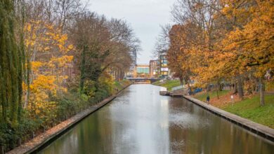 Historic canal in city Utrecht