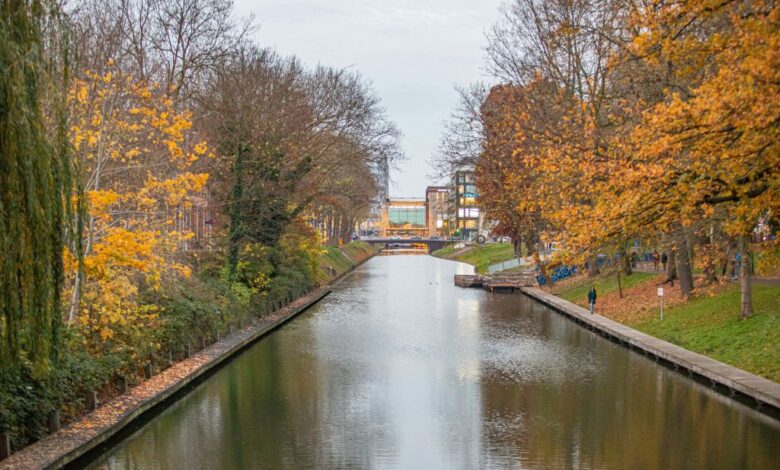 Historic canal in city Utrecht