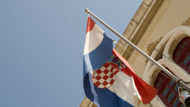 Croatia, Sibenik, Croatian flag