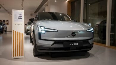 New Electric cars made by Volvo, Hong Kong, China.