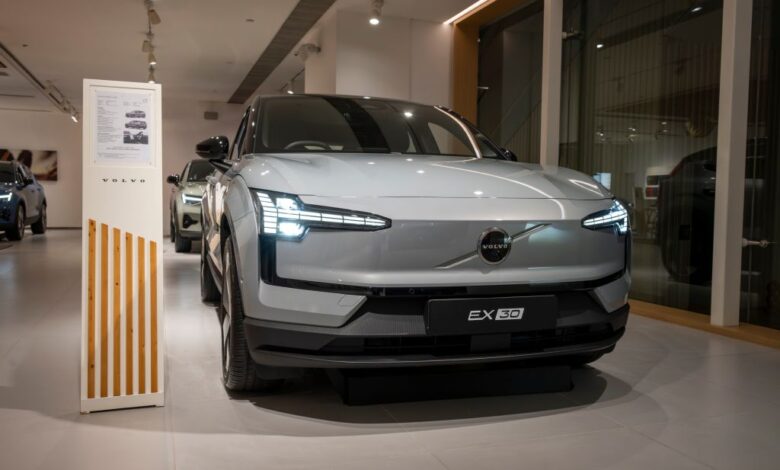 New Electric cars made by Volvo, Hong Kong, China.