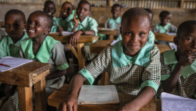 School children in a school near Masai Mara Game Reserve in Kenya