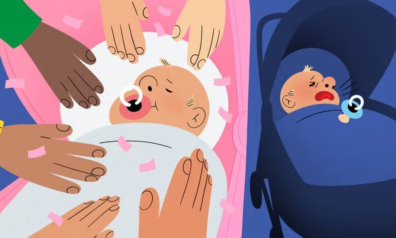 illustration baby genders