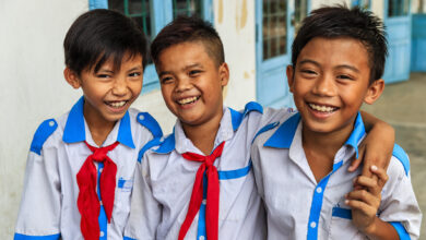 Group of Vietnamese schoolboys, South Vietnam
