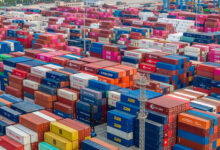 Drone Aerial View of a Container Port, Shenzhen, China