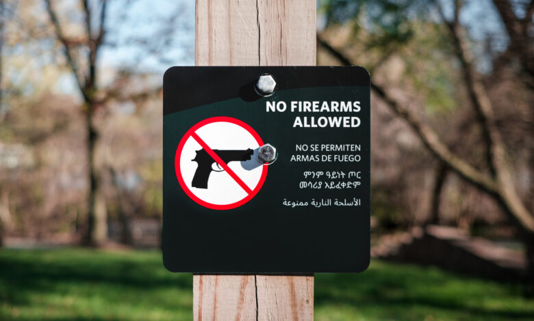 No Firearms Allowed Sign at Park
