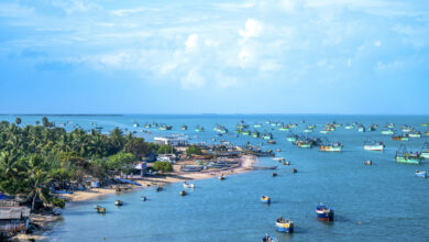Scenic view of sea against sky,Rameswaram,Tamil Nadu,India