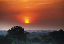 Sunrise over the Amazon River Basin