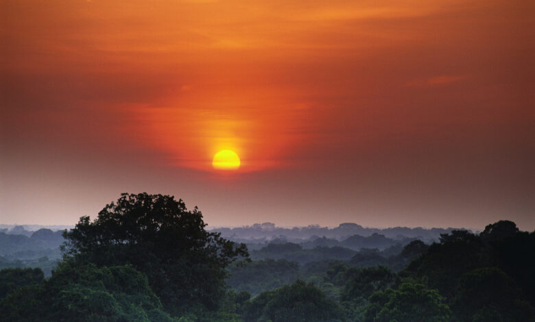 Sunrise over the Amazon River Basin