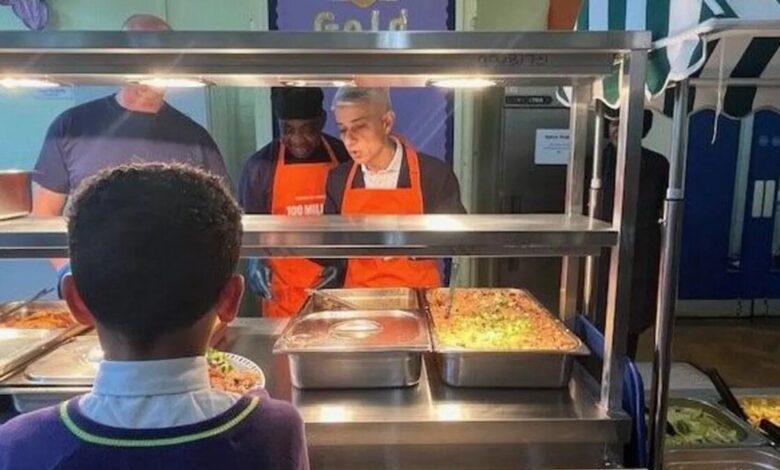 Sadiq Khan visits school to celebrate 100 million school meals milestone