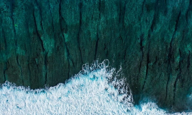 A Samoan coral reef from the air