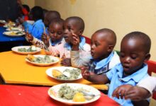 Children eat nutritious food at ECDC in Nyamasheke District through “GIKURIRO KURI BOSE” program, Rwanda