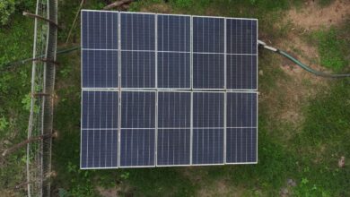 The solar array in Gebe Keku village