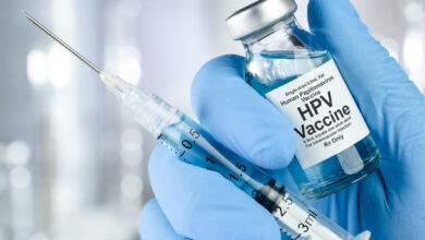 Small drug vial with HPV vaccine