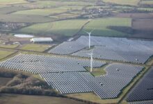 Solar and wind farm in the UK