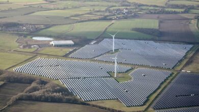 Solar and wind farm in the UK