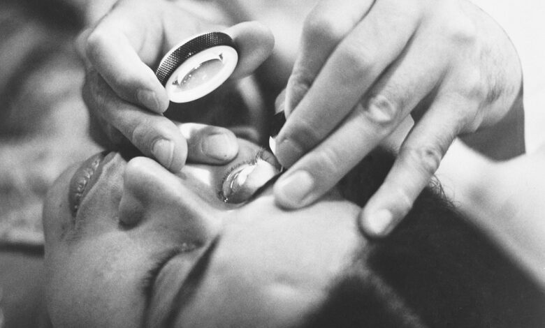 Eye check close up