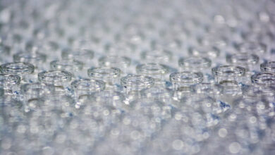 Close-Up Of Empty Glass Vials