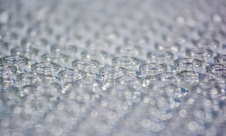 Close-Up Of Empty Glass Vials