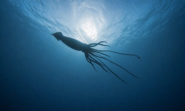 AI rendering of giant squid