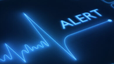 Flat line alert on heart monitor