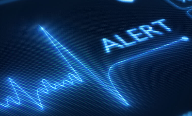 Flat line alert on heart monitor