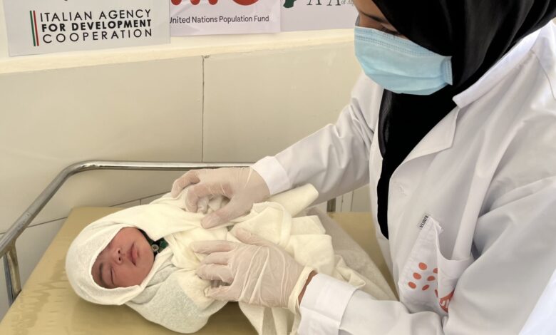 Midwife in action in Afghanistan